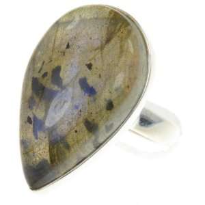   Sterling Silver NATURAL LABRADORITE Ring, Size 7.75, 8.31g Jewelry