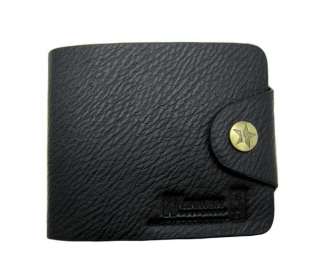 Simple and stylish men black bi fold wallet 829  