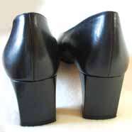 AMALFI for  Dark Navy Blue Italian Leather Shoe Pump Heels 