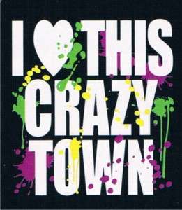 LOVE THIS CRAZY TOWN Cool Neon Party Funny T Shirt  