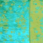 HAND DYED Silk Velvet Devore Burnout Fabric Sample FQ Polka Dots Aqua 