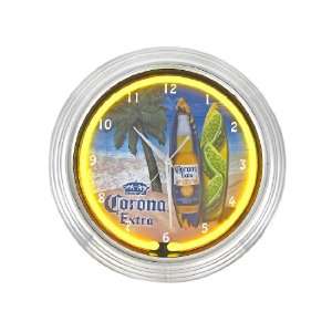  Corona Extra Beer Yellow Neon Wall Clock Cerveza