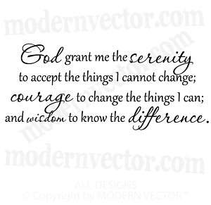 GOD GRANT ME SERENITY Vinyl Wall Quote Decal Lettering  