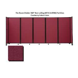  Room Divider 360 Portable Partition, Cranberry Fabric   7 