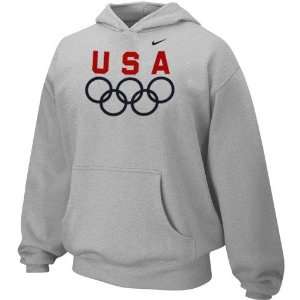  Nike USA Olympic Team Youth Ash 5 Rings Hoody Sweatshirt 