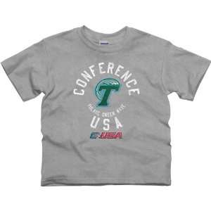  Tulane Green Wave Youth Conference Stamp T Shirt   Ash 