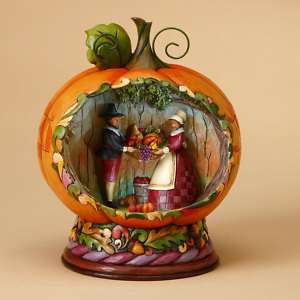 Jim Shore FALL HARVEST Lighted Pumpkin Diorama 4015887  
