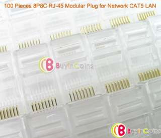 100 Pieces 8P8C RJ 45 Modular Plug for Network CAT5 LAN  