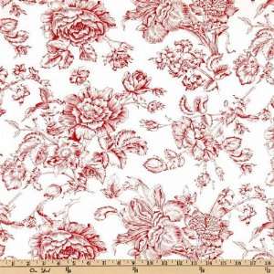  43 Wide Always & Forever Large Floral White/Red Fabric 