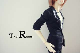 SD17/DZ70 Black Suit PU Leather Collar/Outfit BJD Dollfie SOOM  