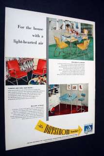 1948 DAYSTROM RETRO PLASTIC FORMICA RED CHAIR TABLE ad  