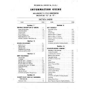   Aircraft Engine Information Guide Manual Allison V 1710 Books