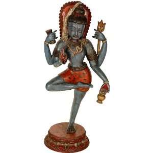  Blessing Shiva in a Yogic Posture   Wood Sculpture