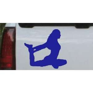 Yoga Pose Silhouettes Car Window Wall Laptop Decal Sticker    Blue 4in 