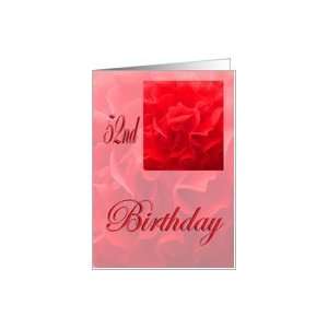  Happy 52nd Birthday Dianthus Red Flower Card Toys & Games
