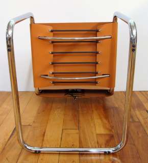 Bauhaus Stam Cantilever Chrome Chair Lace up Leather  
