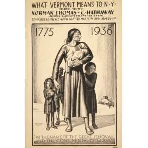  1936 poster What Vermont means to New York three views 