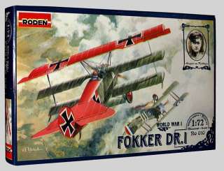 FOKKER Dr.1 WWI German Triplane   1/72 Roden Kit #10  