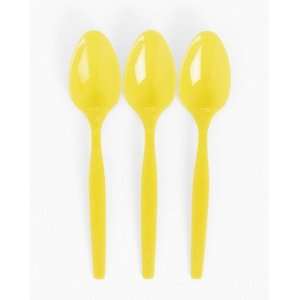  Plastic Lemon Yellow Spoons   Tableware & Cutlery 