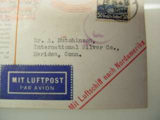 1936 ZEPPELIN LZ129 HINDENBURG First Flight Postcard AIR MAIL HAMBURG 