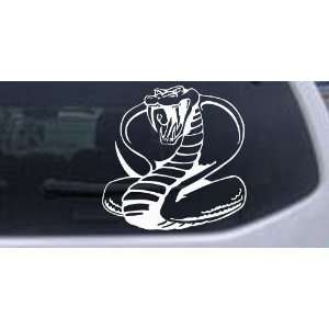 White 20in X 20.0in    King Cobra Animals Car Window Wall Laptop Decal 