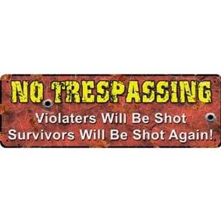 Rivers Edge Products Large Tin Sign No Trespassing Violators will be 