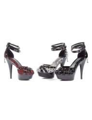   Stietto heel with 2 Platform Patent & Lace DOrsay PENTHOUSE Pump