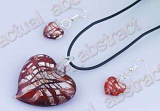 Dichroic Foil Glass Pendant Nnecklace+earring 6sets  