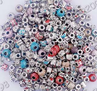 200PCS Silver Rhinestone Space Mixed Beads 4.5MM Hole  