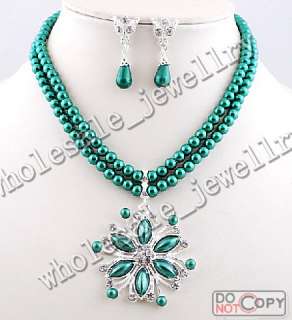 wholesale 6sets alloy&rhinestone&imitate pearl necklace&earring