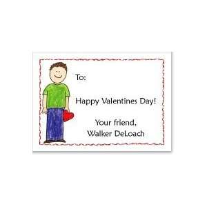  Brunette Valentine Boy Flat Notecard Health & Personal 