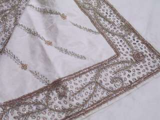 Decorative Designer Trendy Bedding White Indian Bedspread Handcrafted 