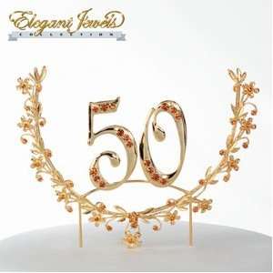  Elegant Jewels 50th Anniversary Cake Top