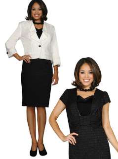 Ben Marc Executive Black Off White 10899 Womens Career Jacket Dress 