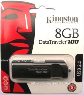 Kingston 8GB 8G USB 2.0 DataTraveler DT100G2/8GB DT100 G2 Flash Pen 