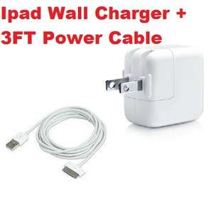 10W USB Wall Charger Power Adapter For Apple iPad iPhone + 3FT Sync 
