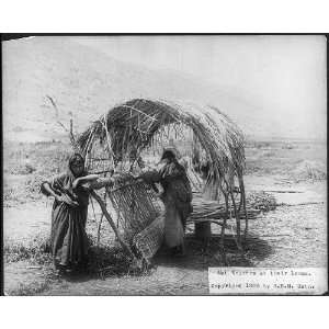  Mat weavers,Arab girls,Hand Loom,Straw Canopy,c1895