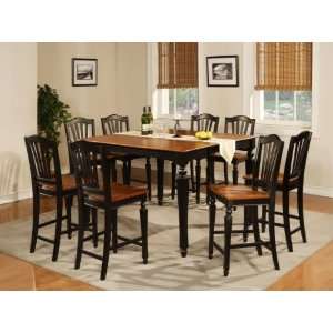  East West Furniture CH9 BLK W Chelsea 9PC Set with Gathering 54 