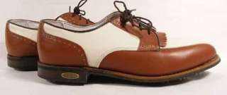 FOOTJOY LEATHER WOMENS GOLF SHOES BROWN and WHITE LACED BROGUES Womens 