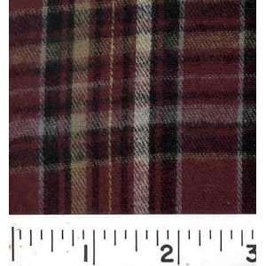  5860 Wide Flannel Plaid Burgundy/Sage/Ivory Fabric By 