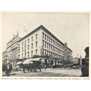  1893 Print Fifth Ave. Herrmanns Theatre New York City 