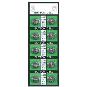    Button Batteries (Card Of 10) AG13, 1.5 Volts 