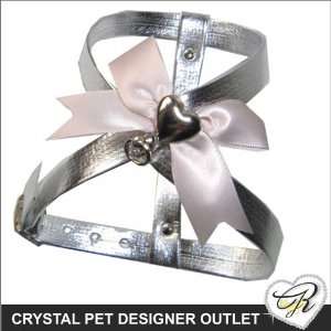  Xxs   Puppy Love Silver Dog Harness Harness Dog Collar Art 