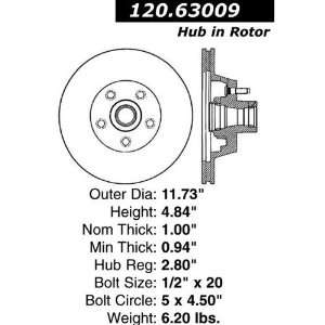 Centric Parts 121.63009 C Tek Standard Brake Rotor 