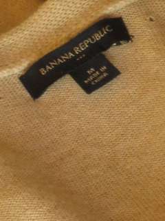 Banana Republic tan cotton angora blend cable babydoll shawl cardigan 