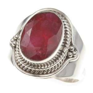    925 Sterling Silver Created RUBY Pendant, 8.75, 7.62g Jewelry