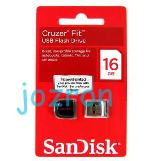 SanDisk Cruzer FIT CZ 33 16GB 16G USB Flash Nano Drive Mini Mobile 