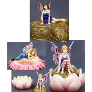   Fairy On Lotus Box 6543, Fairy On Butterfly Box 6544 