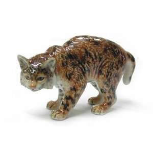 BOBCAT ready to pounce MINIATURE Porcelain NORTHERN ROSE 
