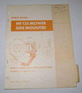 Massey Ferguson MF 135 Mower Parts Catalog manual book  